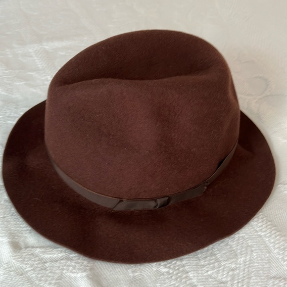 "Indiana Jones" large chocolate brown men’s fedora hat. Vintage. High quality. - Picture 2 of 2
